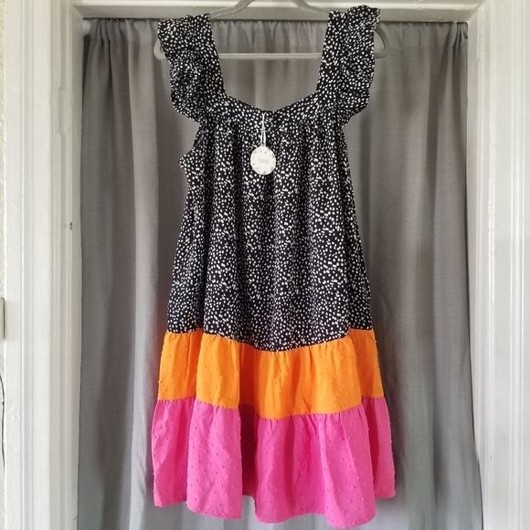 Oddi | Color Block Flutter Dress - Picture 2 of 9